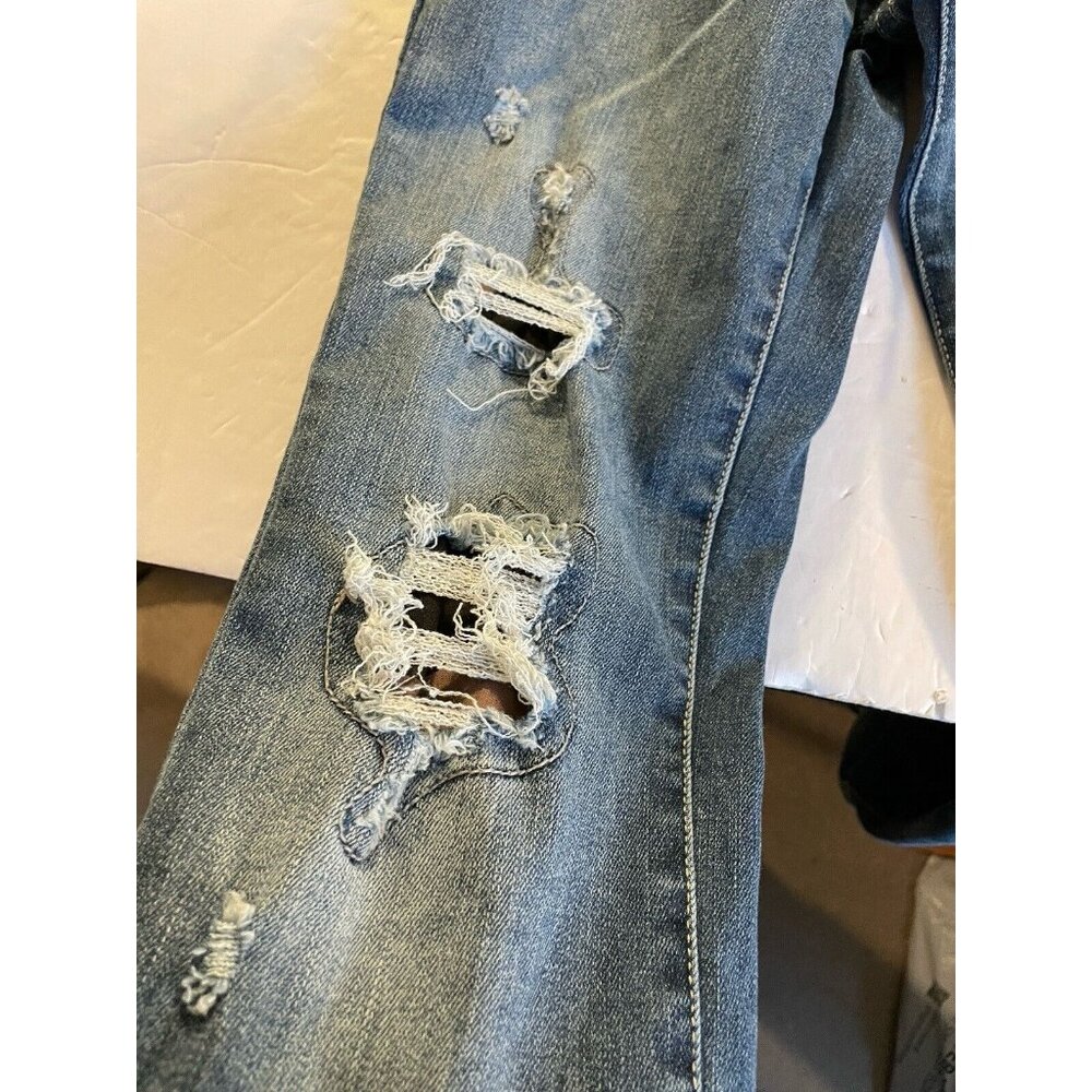 Judy Blue Jeans Womens 1/25  25x28.5 Blue Skinny Distressed Denim JB82109MD - Picture 6 of 16